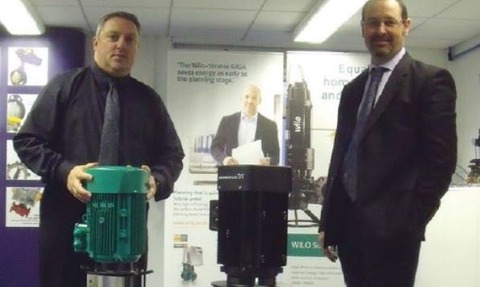 Valvestock application engineer for pumps Andy Walsh (left) and Valvestock trading manager Marcus Sa