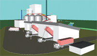 Schematic view of the 50MW CHP plant being built at the Scottish plant of papermaker Tullis