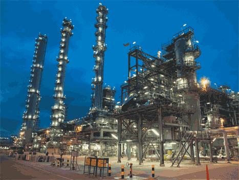 The Shell petrochemicals facility in Singapore 