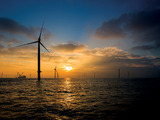 Offshore wind farm at dusk