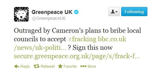 Greenpeace twitter