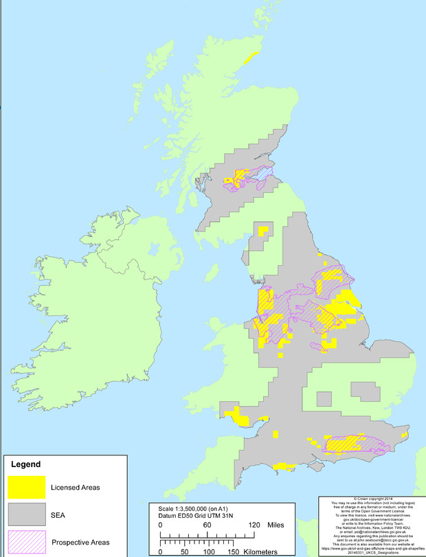 DECC shale licence map