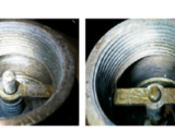 check valve before and after cleaning.