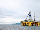 A drilling ship Polar Pioneer in Dutch Harbor, Alaska